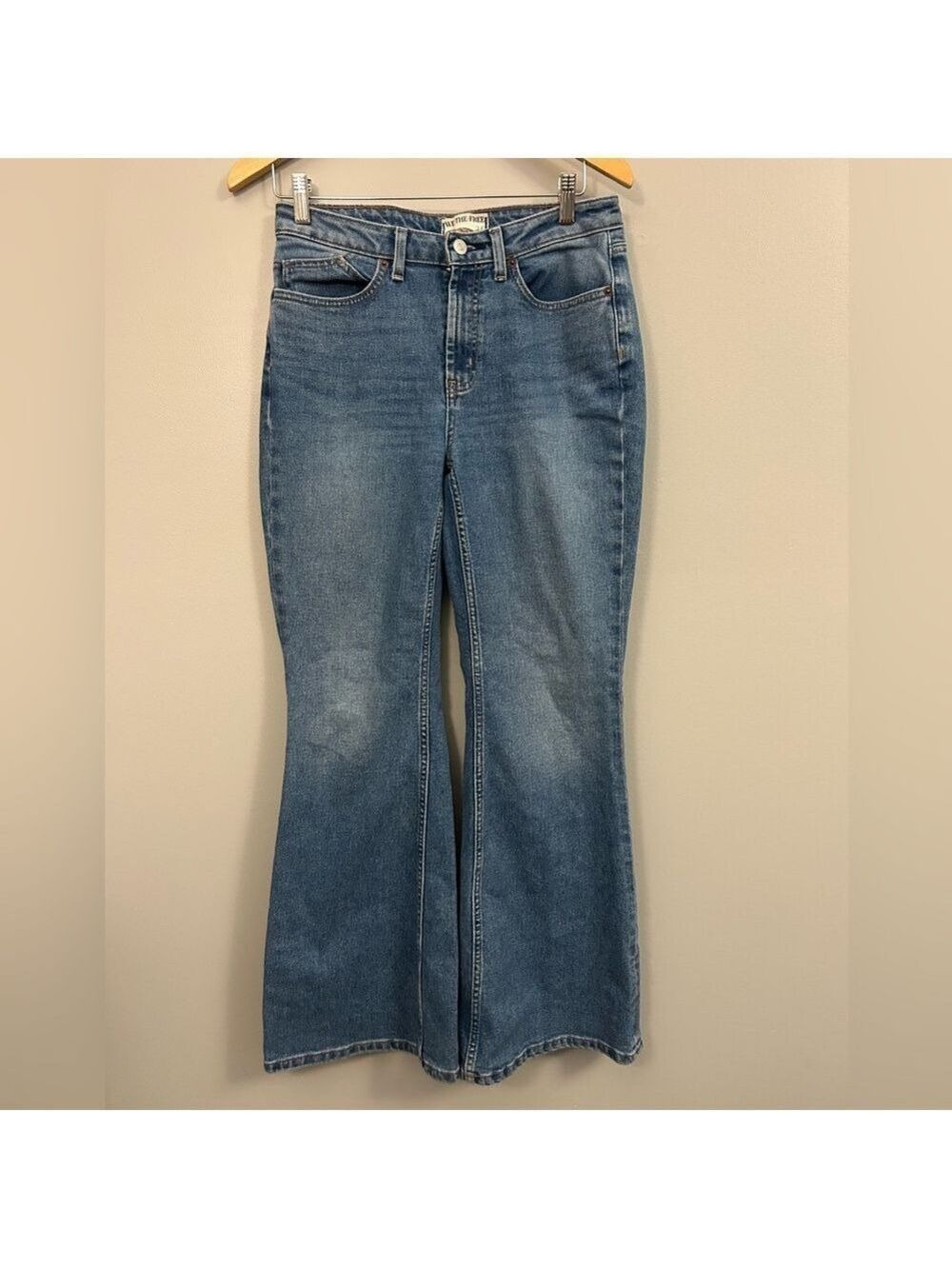 We The Free Blue Curvy Vintage High Rise Flare Jeans Size 28